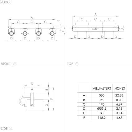 Eglo - LED spotlampe 4xGU10/3W/230V