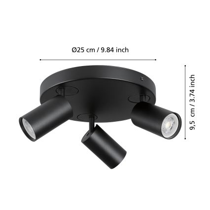 Eglo - LED spotlampe dæmpbar RGBW-farver 3xGU10/4,9W/230V