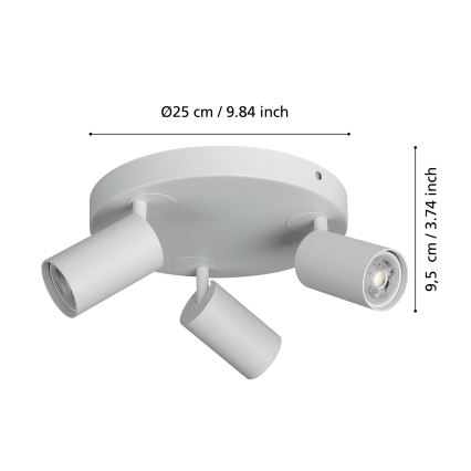 Eglo - LED spotlampe dæmpbar RGBW-farver 3xGU10/4,9W/230V hvid