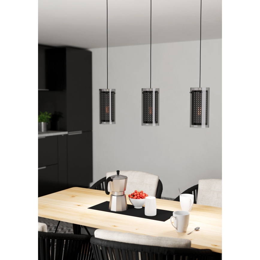 Eglo - Loftlampe med ledning 3xE27/10W/230V