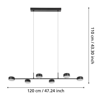 Eglo - LED pendel dæmpbar 6xLED/7W/230V