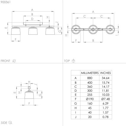 Eglo - Loftlampe 3xE27/40W/230V