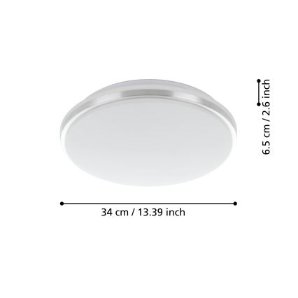 Eglo - LED loftlampe til badeværelse LED/15,6W/230V IP44 skinnende krom