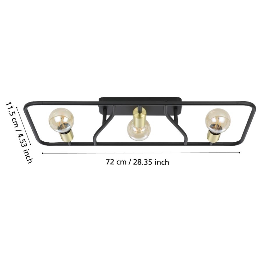 Eglo - Loftlampe 3xE27/40W/230V