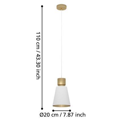 Eglo - Loftlampe på ledning 1xE27/40W/230V