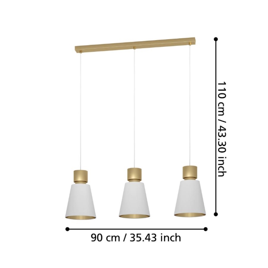 Eglo - Loftlampe med ledning 3xE27/40W/230V