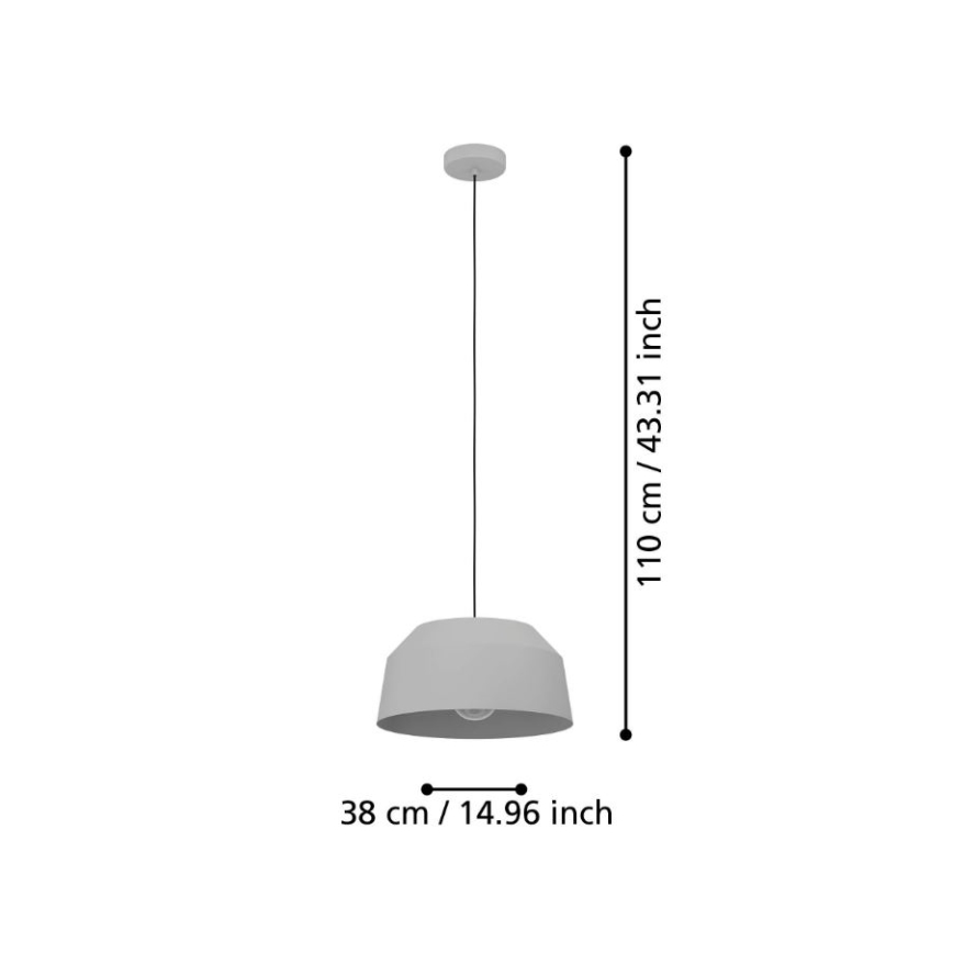 Eglo - Loftlampe på ledning 1xE27/40W/230V Ø 38 cm