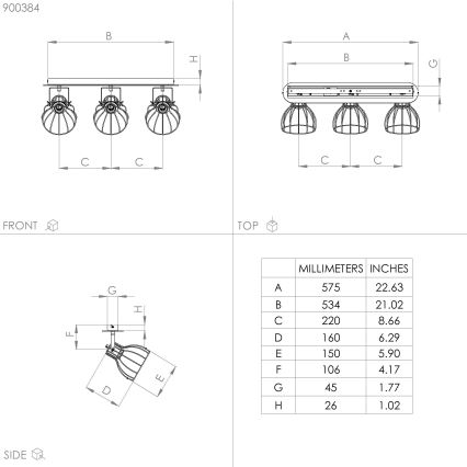 Eglo - Spotlampe 3xE27/40W/230V