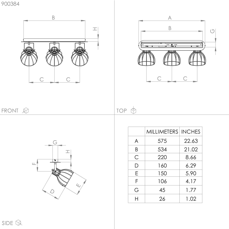Eglo - Spotlampe 3xE27/40W/230V