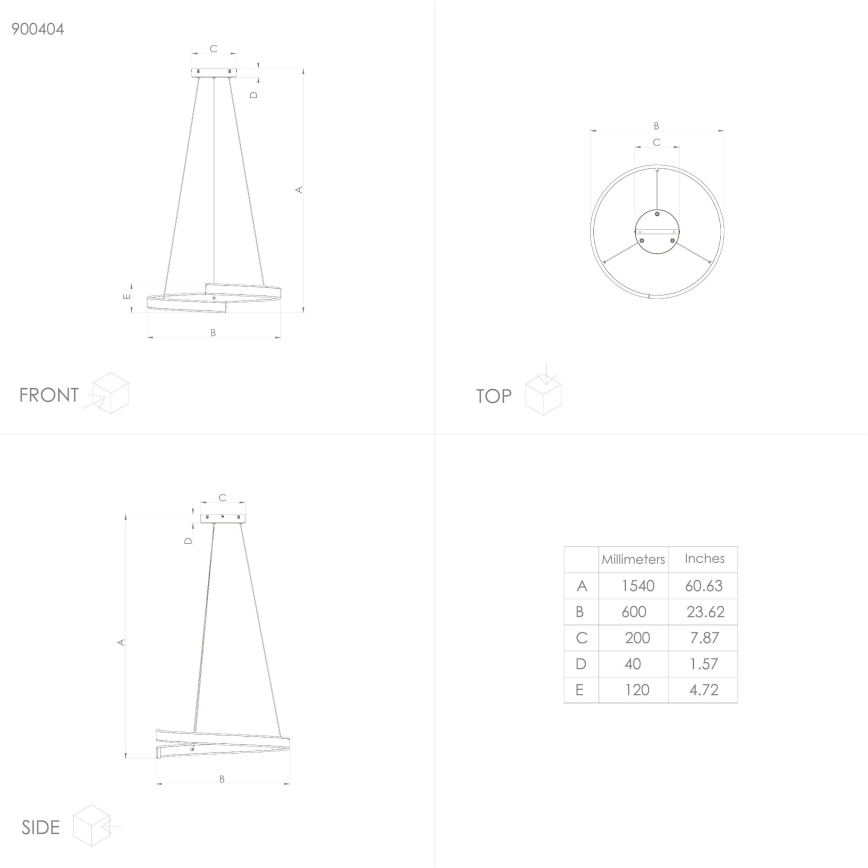 Eglo - LED pendel dæmpbar LED/42,5W/230V 3000-6500K