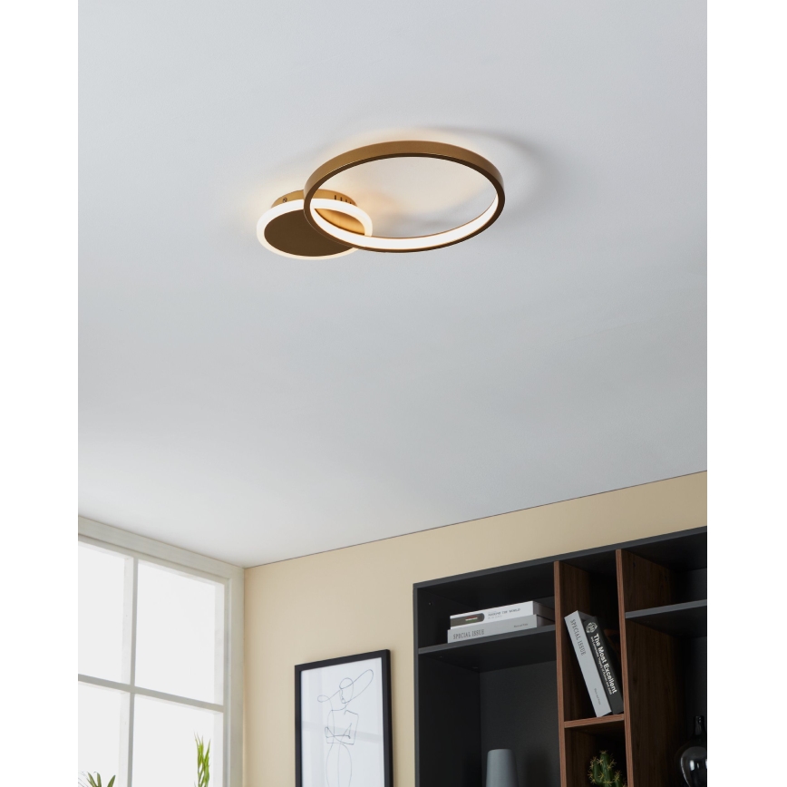Eglo - LED loftlampe dæmpbar LED/15W/230V guldfarvet + fjernbetjening