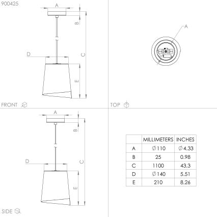 Eglo - Loftlampe på ledning 1xE27/40W/230V