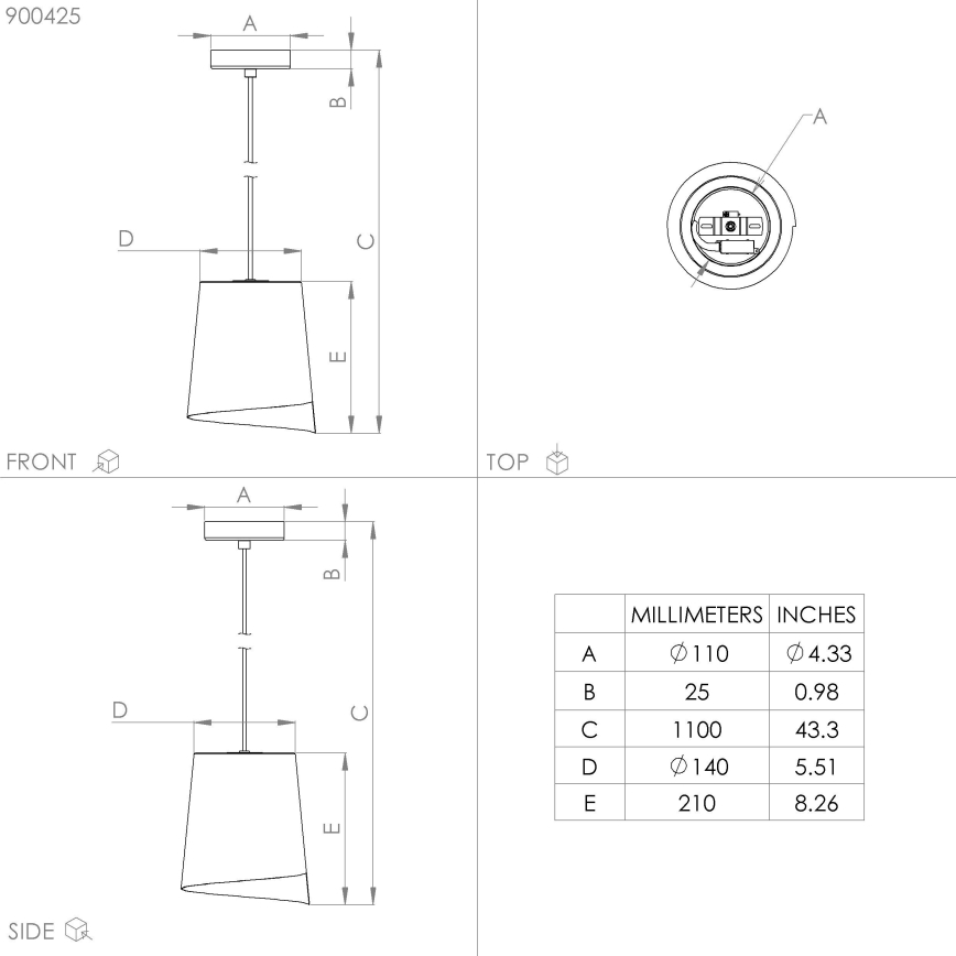 Eglo - Loftlampe på ledning 1xE27/40W/230V