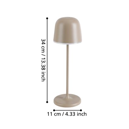 Eglo - Udendørs LED lampe dæmpbar og genopladelig LED/2,2W/5V 1800 mAh beige IP54