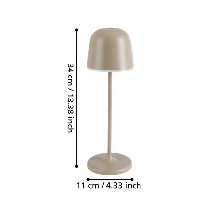 Eglo - Genopladelig LED udendørslampe dæmpbar LED/2,2W/5V 1800 mAh beige IP54