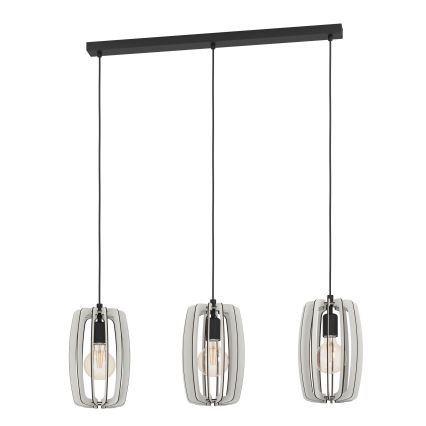 Eglo - Loftlampe på ledning 3xE27/40W/230V cremefarvet