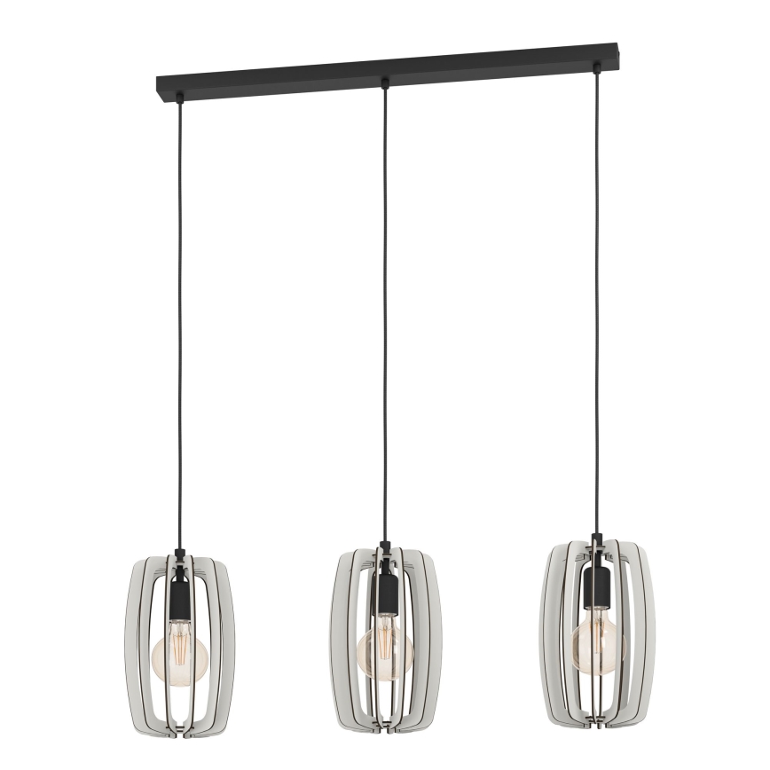 Eglo - Loftlampe på ledning 3xE27/40W/230V cremefarvet