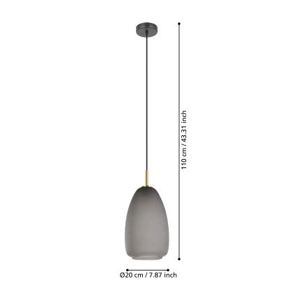 Eglo - Loftlampe på ledning 1xE27/40W/230V