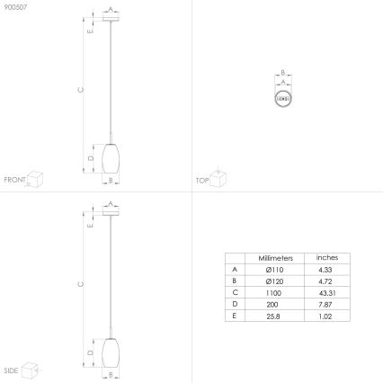Eglo - Loftlampe på ledning 1xE27/40W/230V