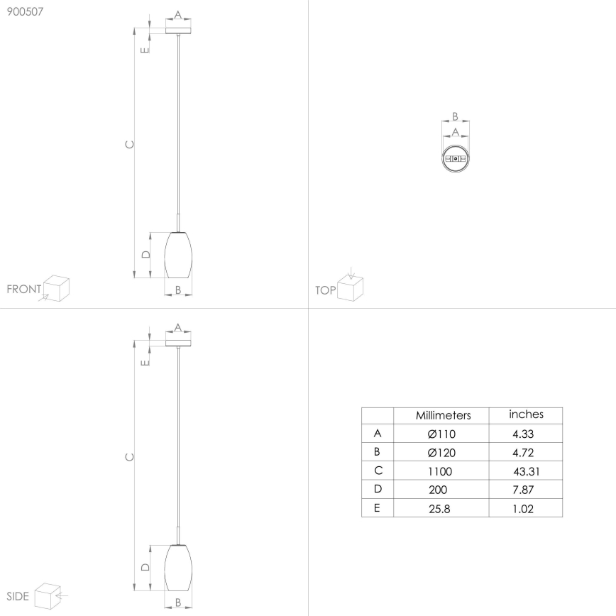 Eglo - Loftlampe på ledning 1xE27/40W/230V