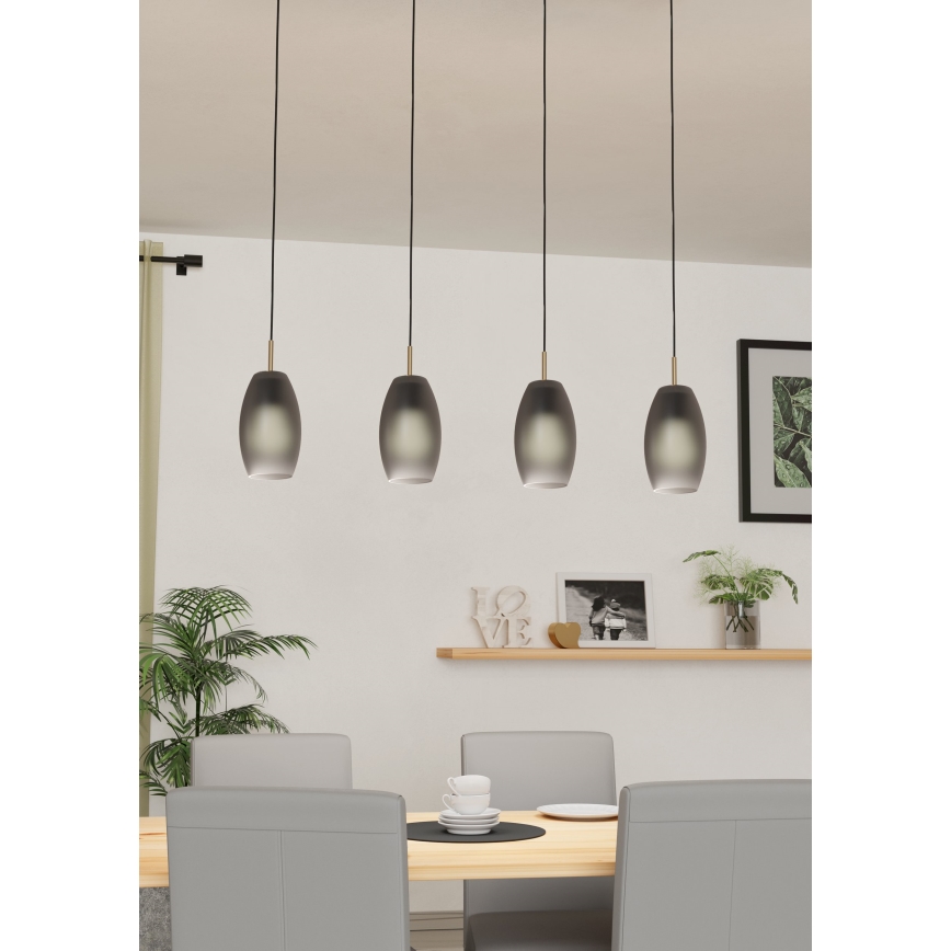 Eglo - Loftlampe med ledning 4xE27/40W/230V