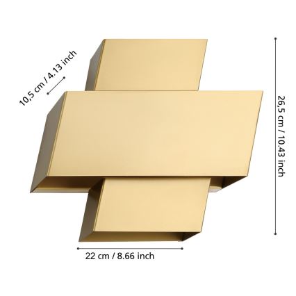Eglo - Væglampe 1xE27/40W/230V guld