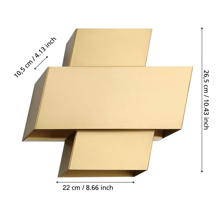 Eglo - Væglampe 1xE27/40W/230V guld