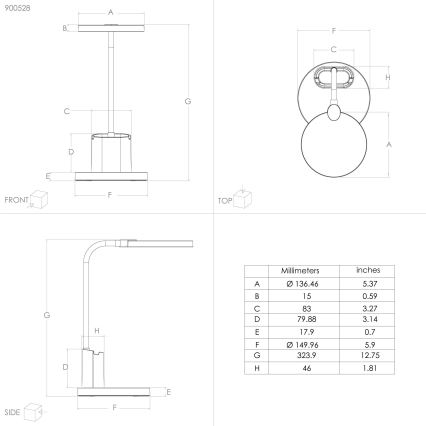 Eglo - LED bordlampe dæmpbar LED/2,1W/5V 1500 mAh sort