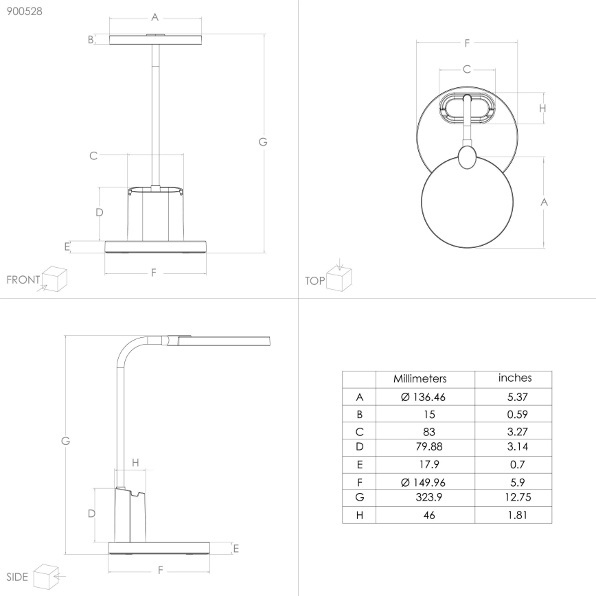 Eglo - LED bordlampe dæmpbar LED/2,1W/5V 1500 mAh sort