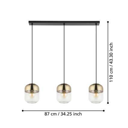 Eglo - Loftlampe med ledning 3xE27/40W/230V