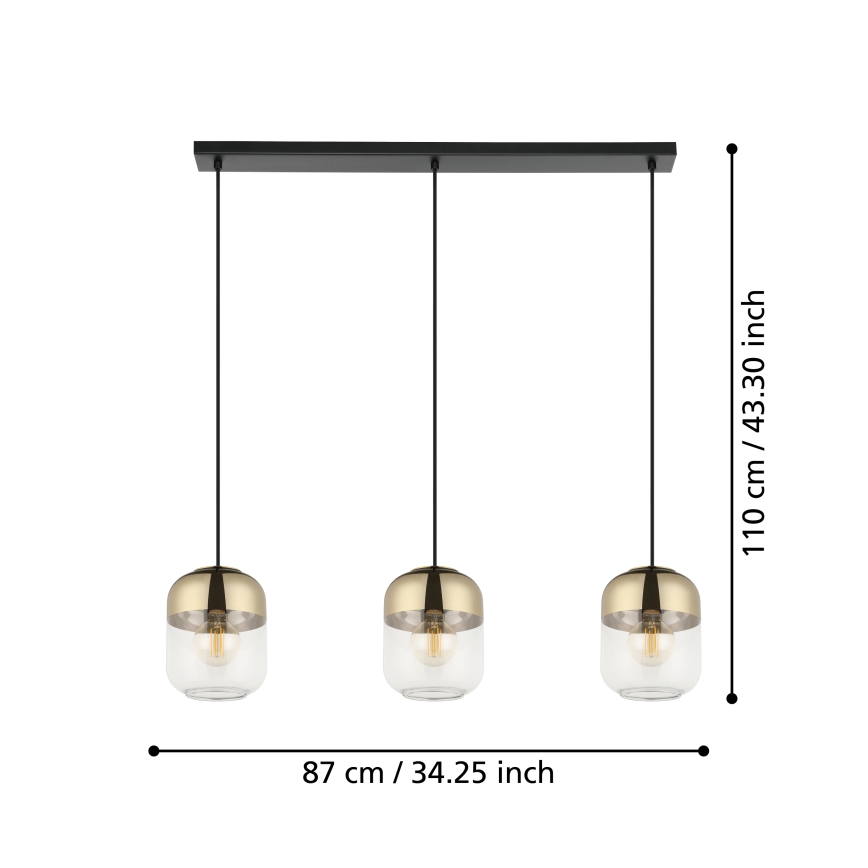 Eglo - Loftlampe med ledning 3xE27/40W/230V