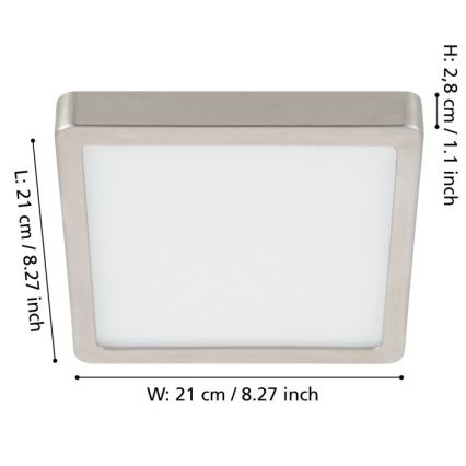 Eglo - LED loftlampe dæmpbar LED/17W/230V mat krom