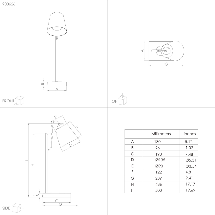 Eglo - LED lampe med trådløs opladning dæmpbar LED/5,5W/230V