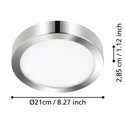 Eglo - LED loftlampe til badeværelse LED/17W/230V IP44 skinnende krom