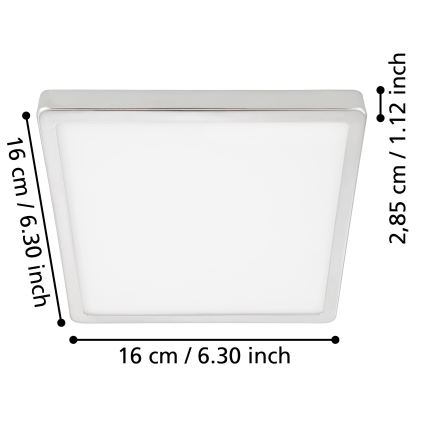 Eglo - LED loftlampe til badeværelse LED/11W/230V IP44 skinnende krom