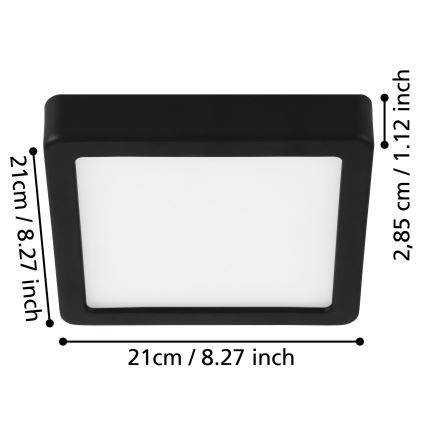 Eglo - LED badeværelsesloftlampe LED/17W/230V IP44 blank krom
