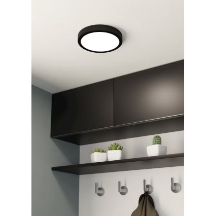 Eglo - LED loftlampe til badeværelse LED/17W/230V sort IP44