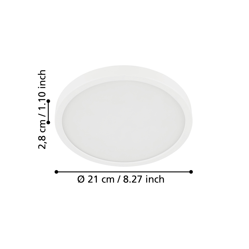Eglo - LED loftlampe til badeværelse LED/17W/230V hvid IP44