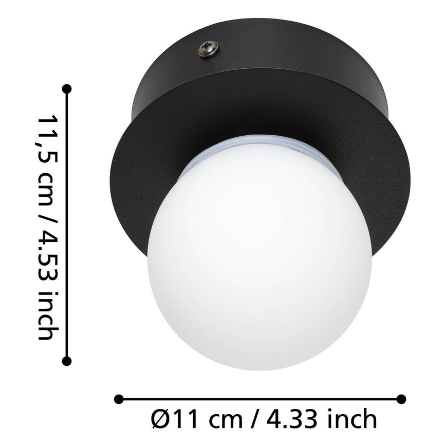 Eglo - LED loftlampe til badeværelse LED/3,3W/230V IP44 sort