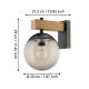 Eglo - Udendørs væglampe 1xE27/40W/230V sort/træ IP44
