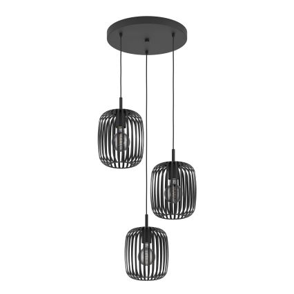Eglo - Pendel 3xE27/40W/230V sort