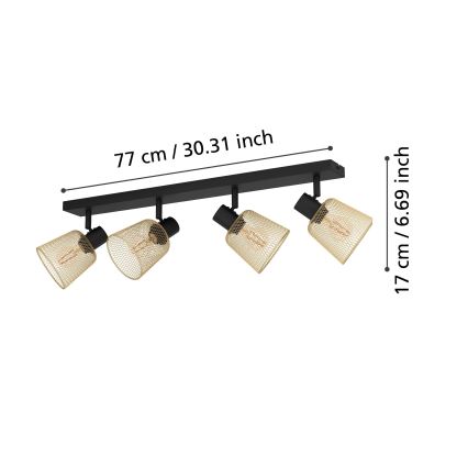Eglo - Spotlampe 4xE27/40W/230V