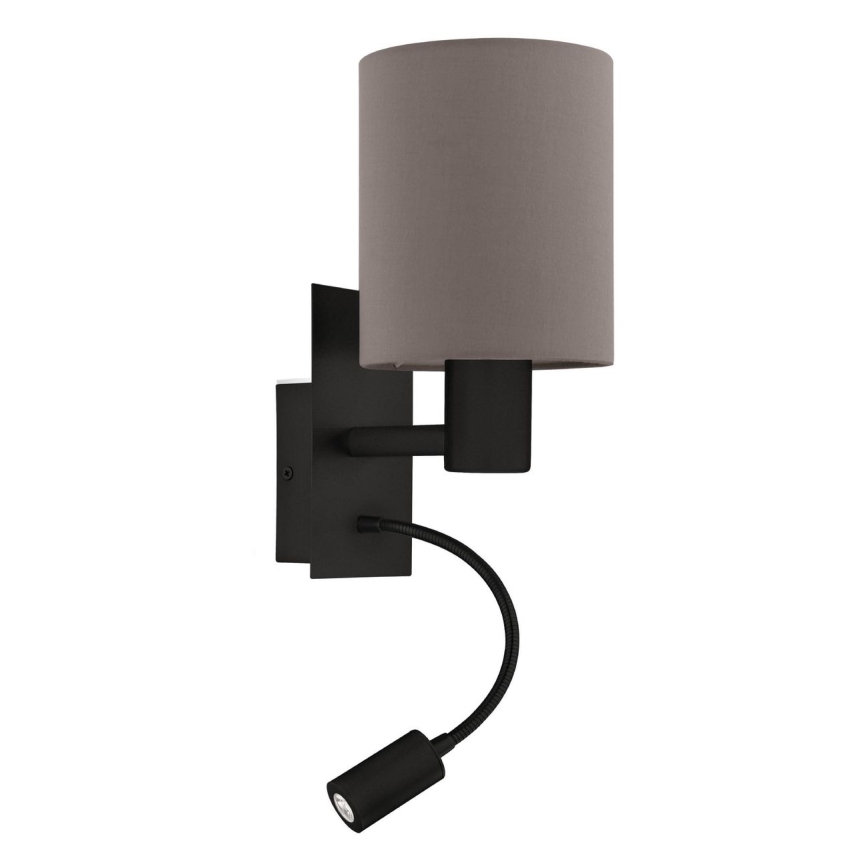 Eglo - LED væglampe 1xE27/40W/230V + LED/3,8W brun