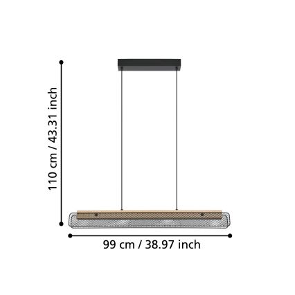 Eglo - LED pendel m. RGBW-farver dæmpbar LED/34W/230V 2700-6500K