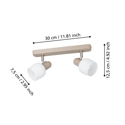 Eglo - Spotlampe 2xE14/18W/230V