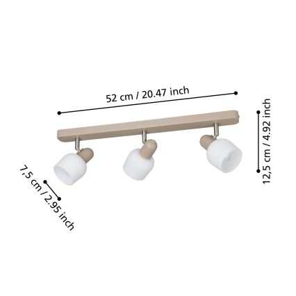 Eglo - Spotlampe 3xE14/18W/230V