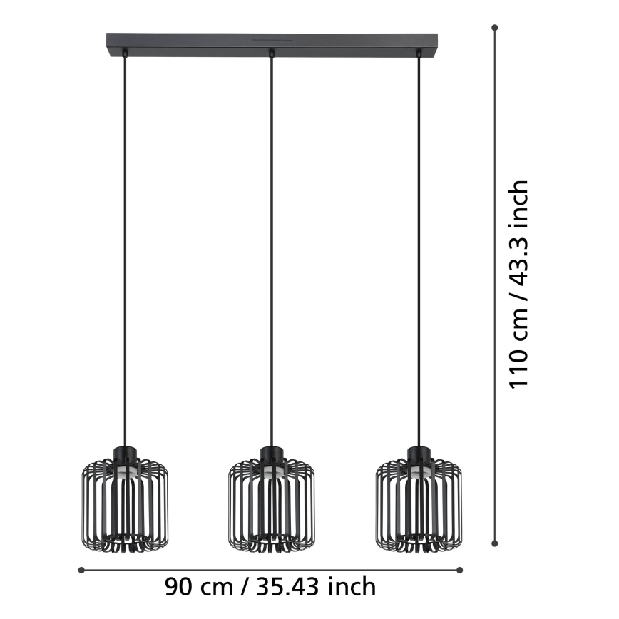Eglo - LED pendel m. RGBW-farver dæmpbar 3xLED/3,7W/230V 2700-6500K