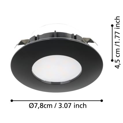 Eglo - ÆT 3x LED indbygningslampe til badeværelse PINEDA LED/4,9W/230V IP44