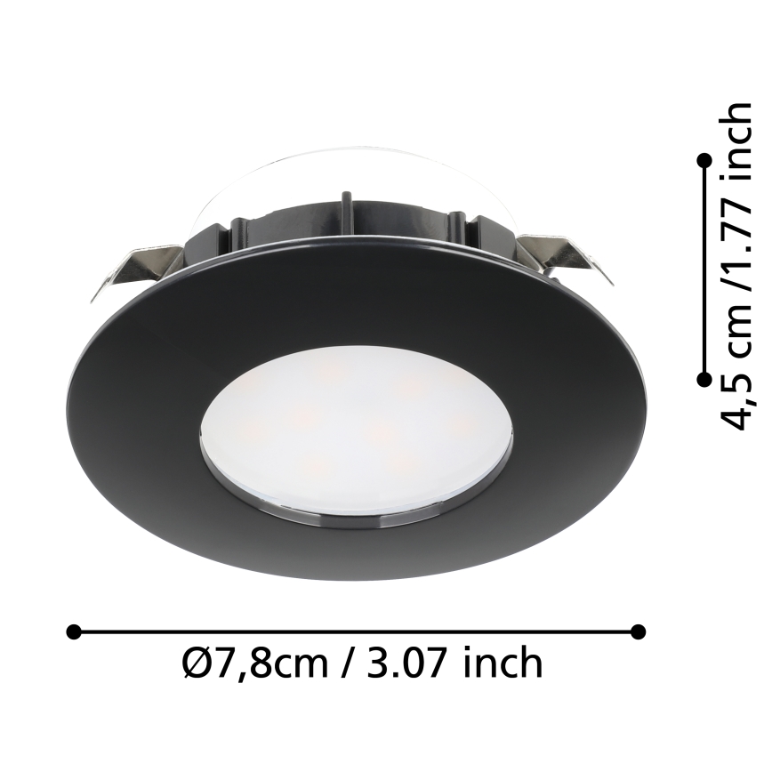 Eglo - SÆT 3x LED indbygningslampe til badeværelse PINEDA LED/4,9W/230V IP44
