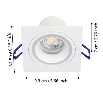 Eglo - LED RGBW Indbygningslampe dæmpbar LED/4,7W/230V hvid